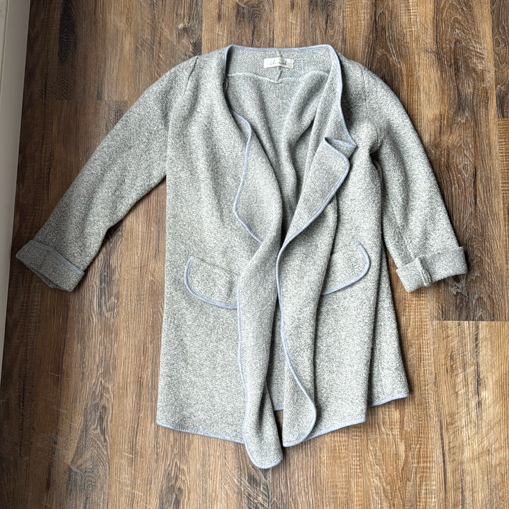Grey cardigan sweater